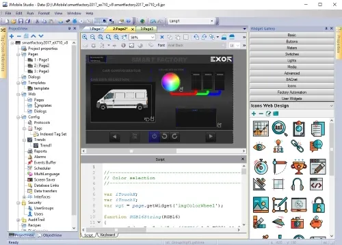 Exor_JMobile Studio grafische interface